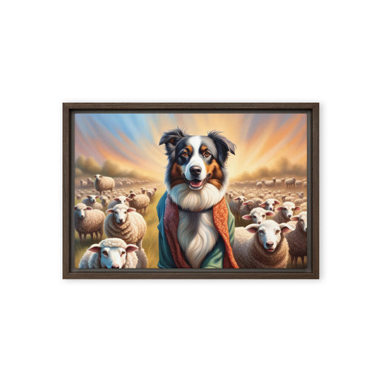 Australian Shepherd- Framed canvas