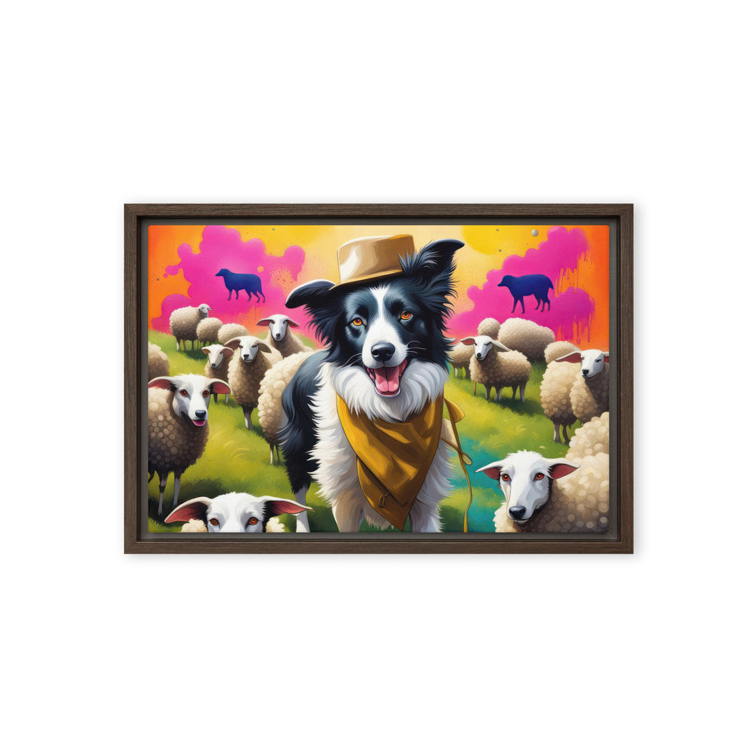 Australian Shepherd- Framed canvas v2