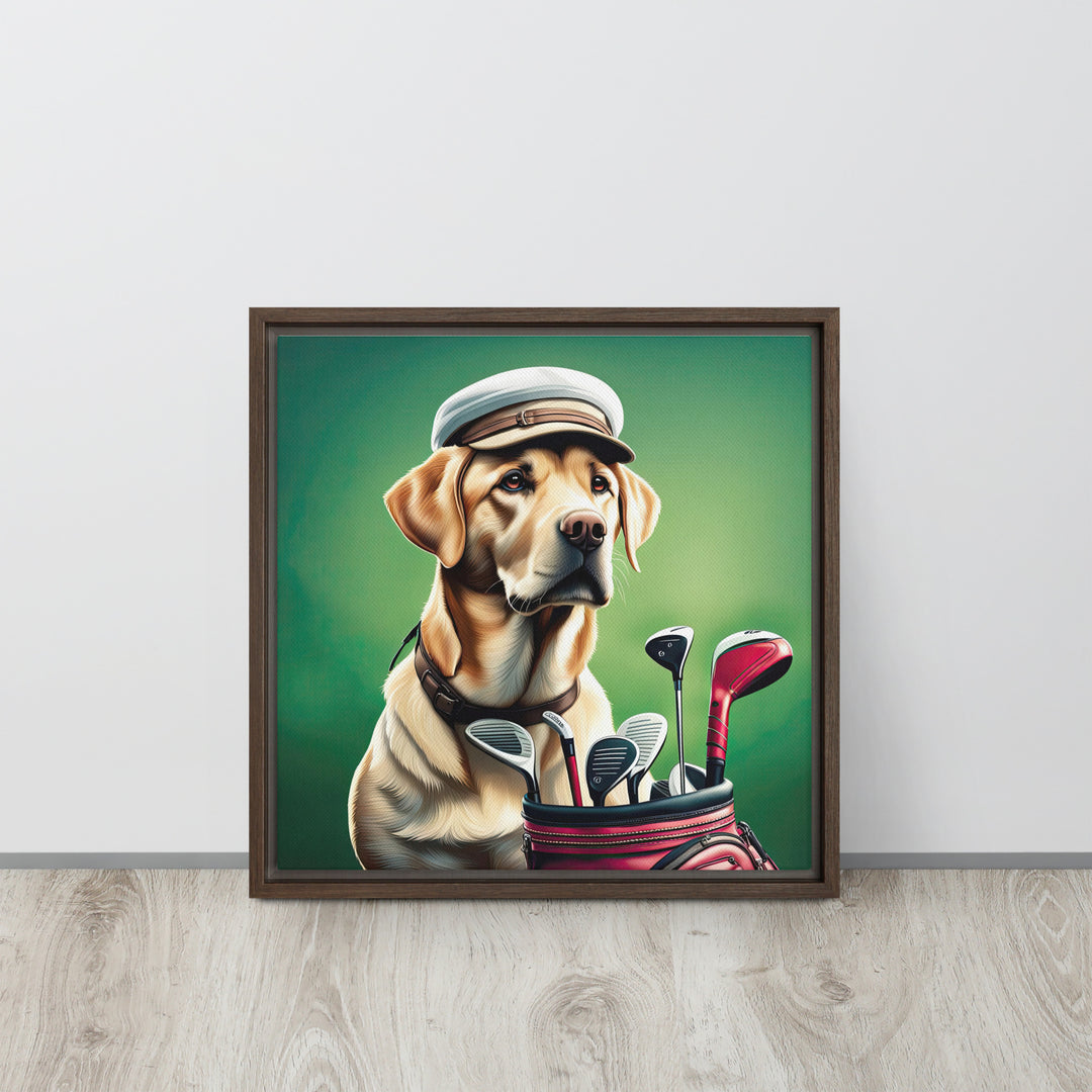 Framed canvas-Labrador Retriever Golfer V3