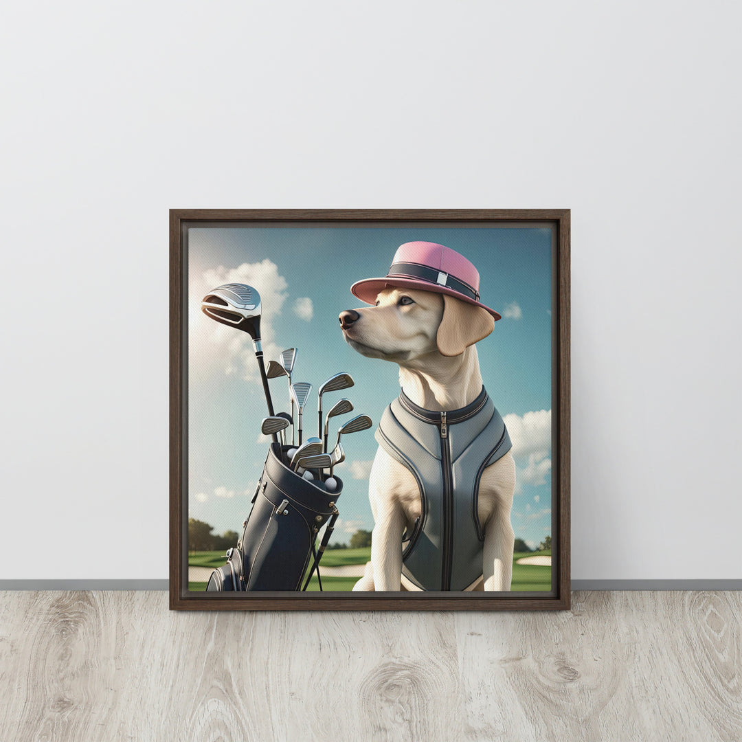 Framed canvas-Labrador Retriever Golfer V4