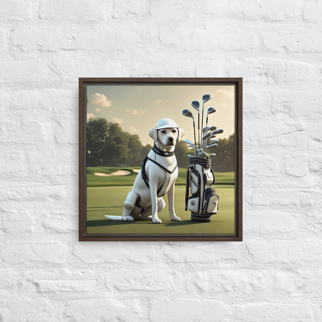 Framed canvas-Labrador Retriever Golfer V6