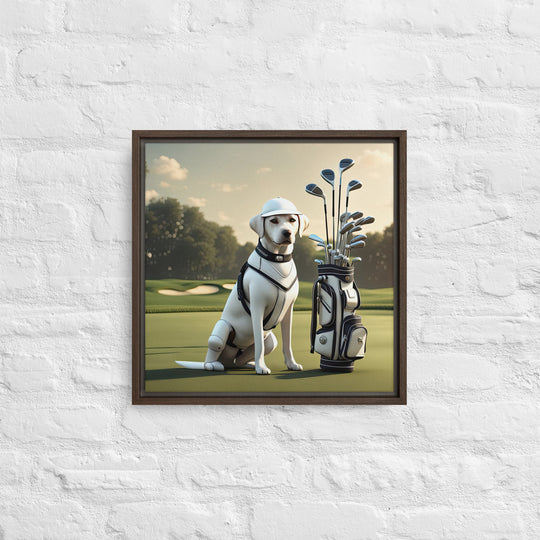 Framed canvas-Labrador Retriever Golfer V6