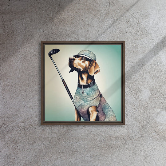 Framed canvas-Labrador Retriever Golfer V8