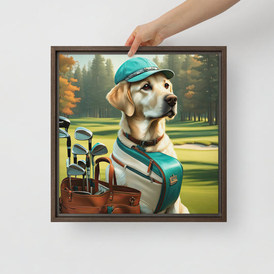 Framed canvas-Labrador Retriever Golfer V10