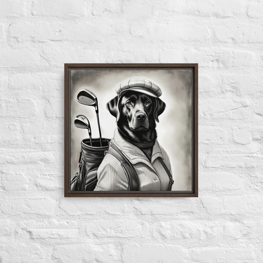 Framed canvas-Labrador Retriever Golfer V11