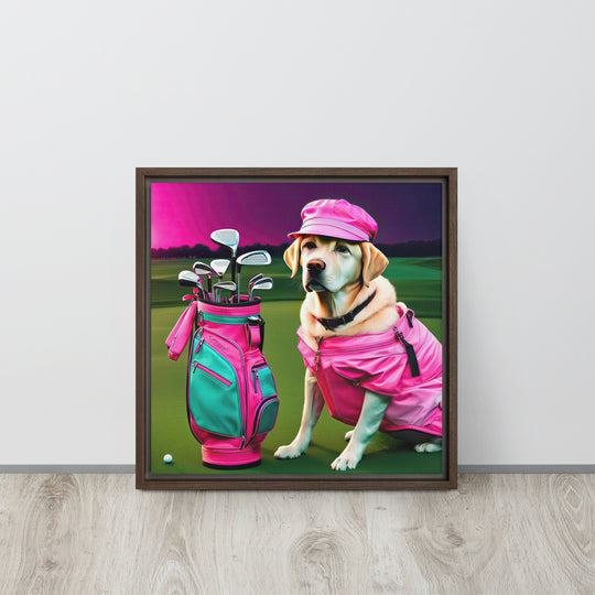 Framed canvas-Labrador Retriever Golfer V17