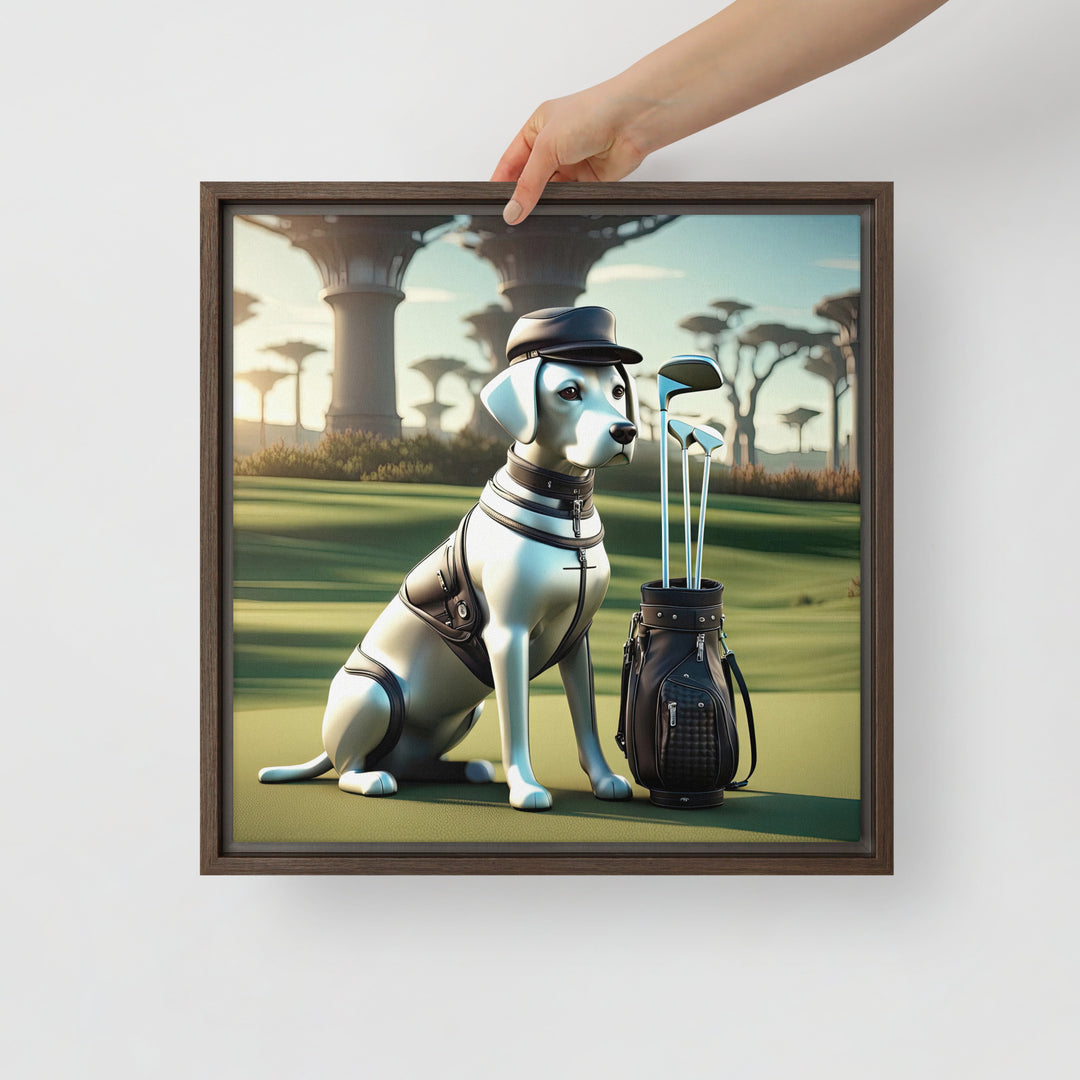 Framed canvas-Labrador Retriever Golfer V18