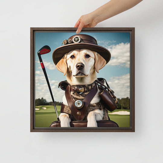 Framed canvas-Labrador Retriever Golfer V20