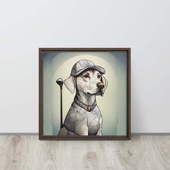 Framed canvas-Labrador Retriever Golfer V22