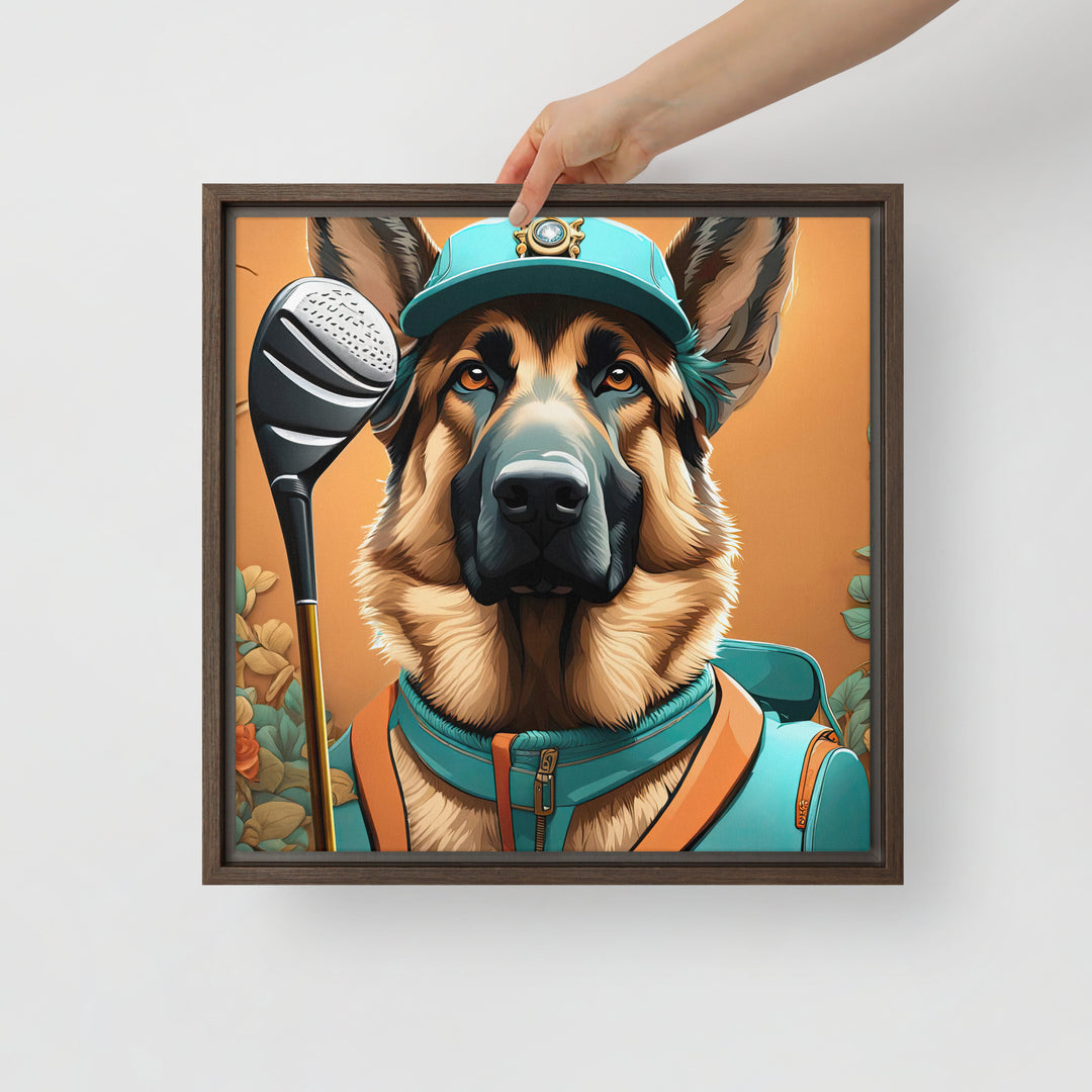 German Shepherd- Framed canvas