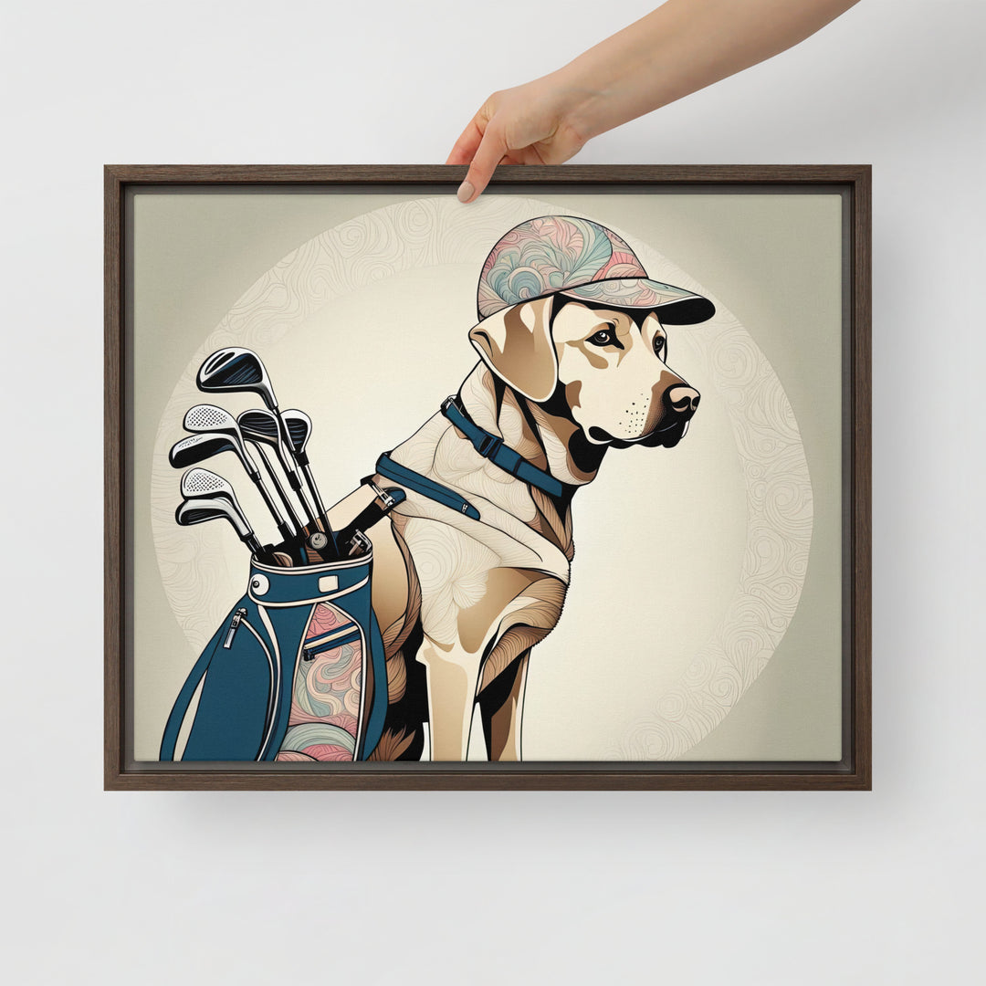 Framed canvas-Labrador Retriever Golfer