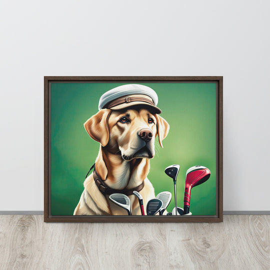 Framed canvas-Labrador Retriever Golfer V3