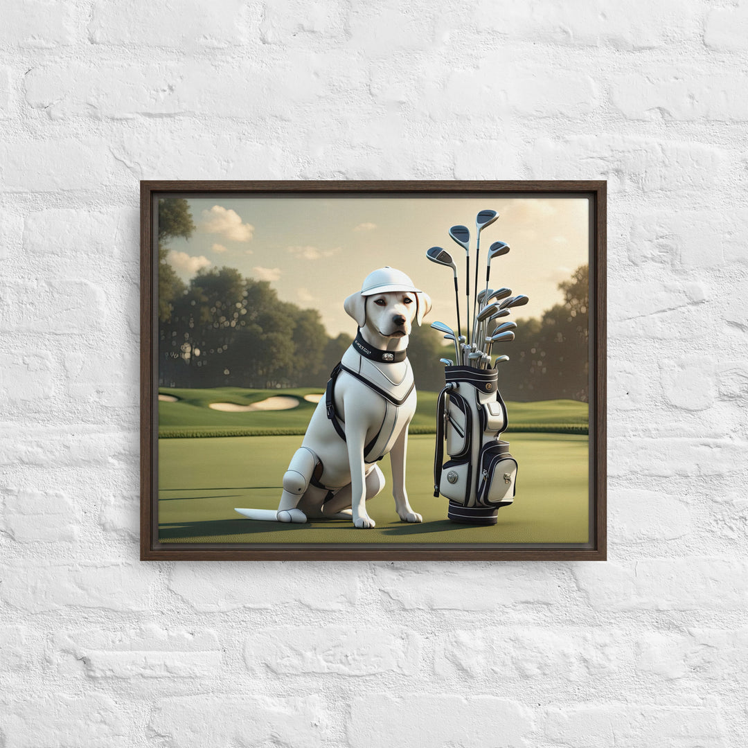 Framed canvas-Labrador Retriever Golfer V6