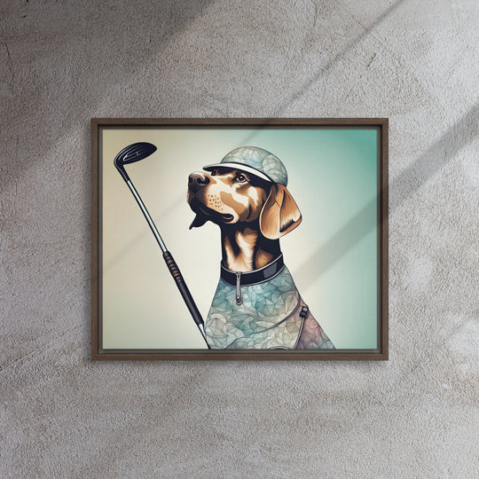 Framed canvas-Labrador Retriever Golfer V8