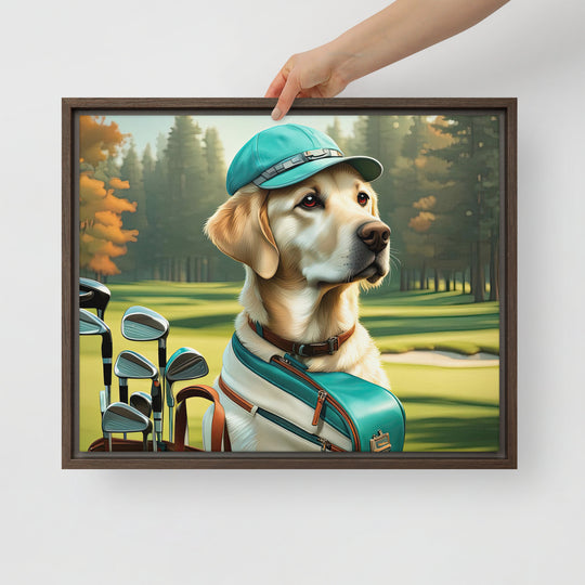 Framed canvas-Labrador Retriever Golfer V10