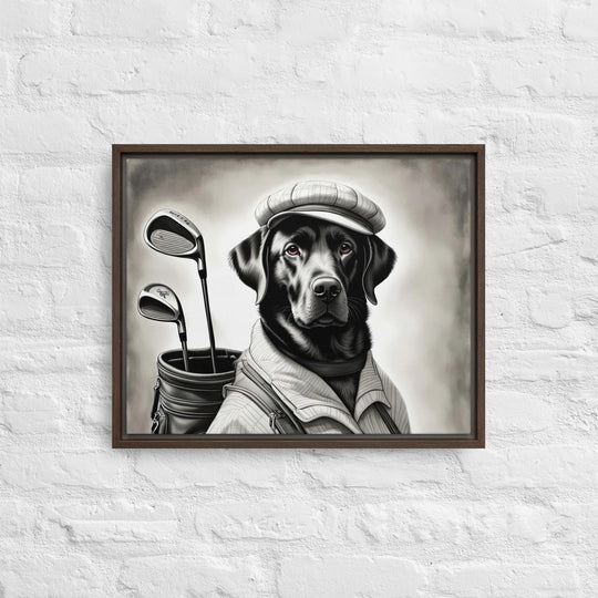 Framed canvas-Labrador Retriever Golfer V11