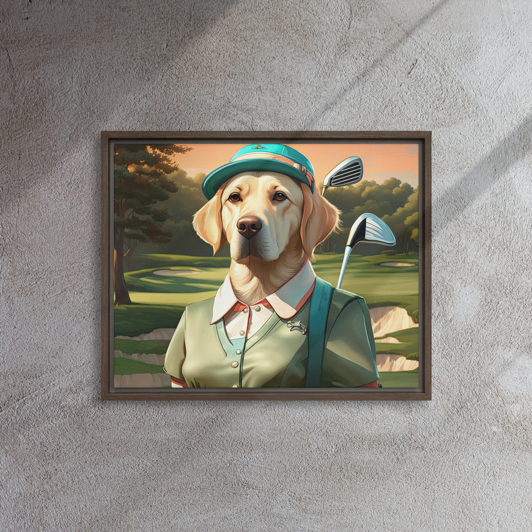 Framed canvas-Labrador Retriever Golfer V14