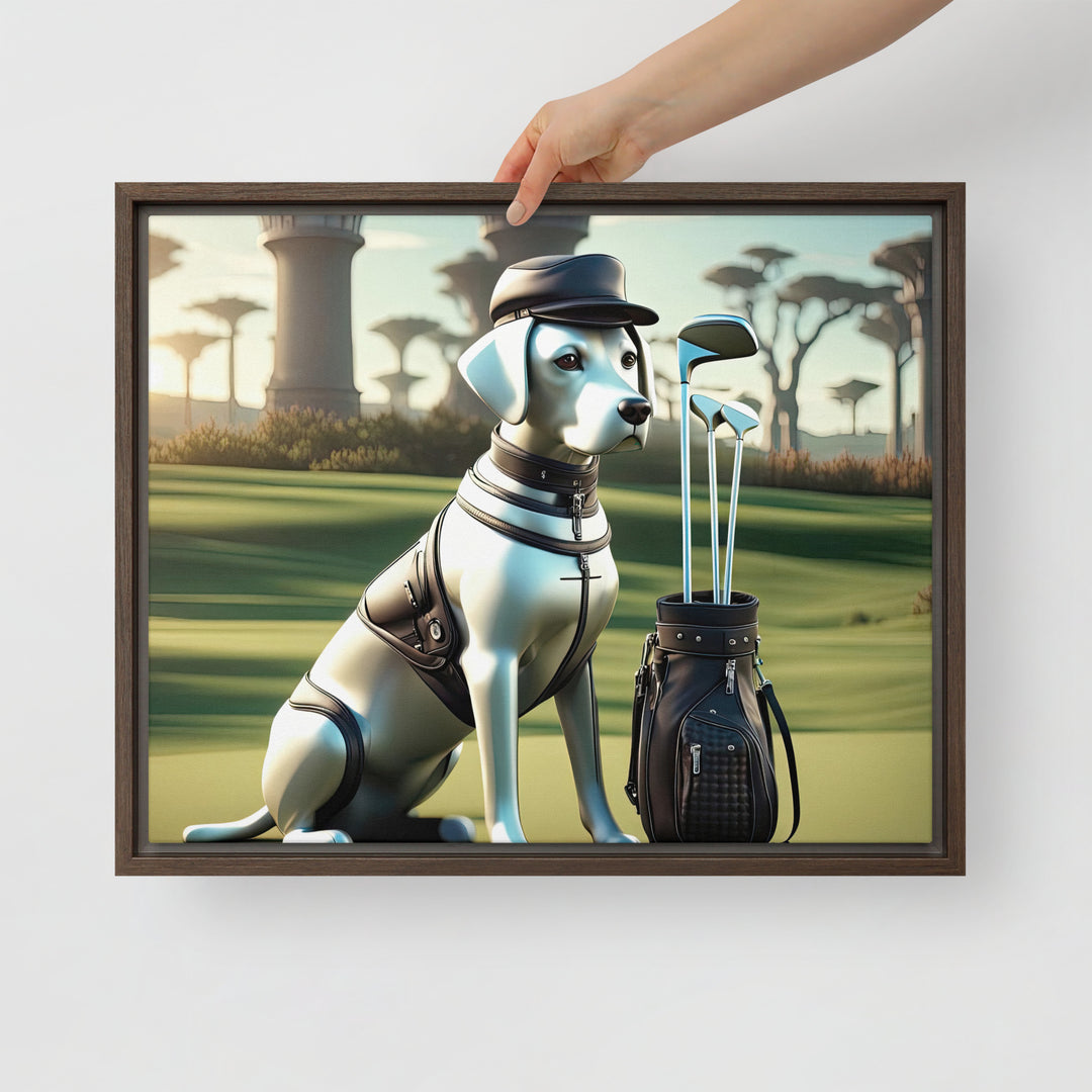 Framed canvas-Labrador Retriever Golfer V18