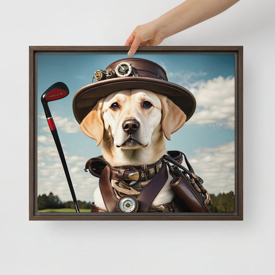 Framed canvas-Labrador Retriever Golfer V20