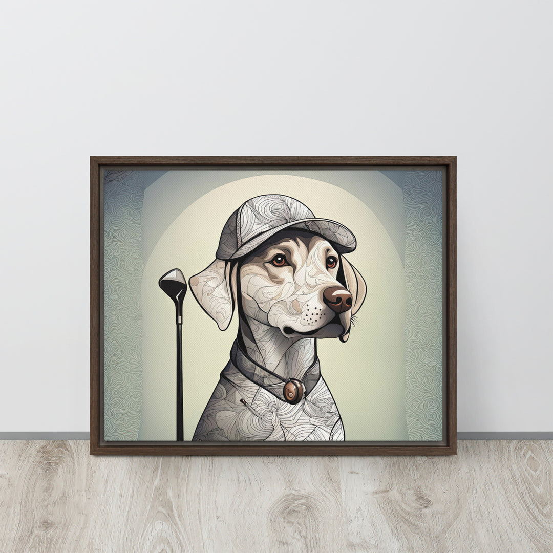 Framed canvas-Labrador Retriever Golfer V22