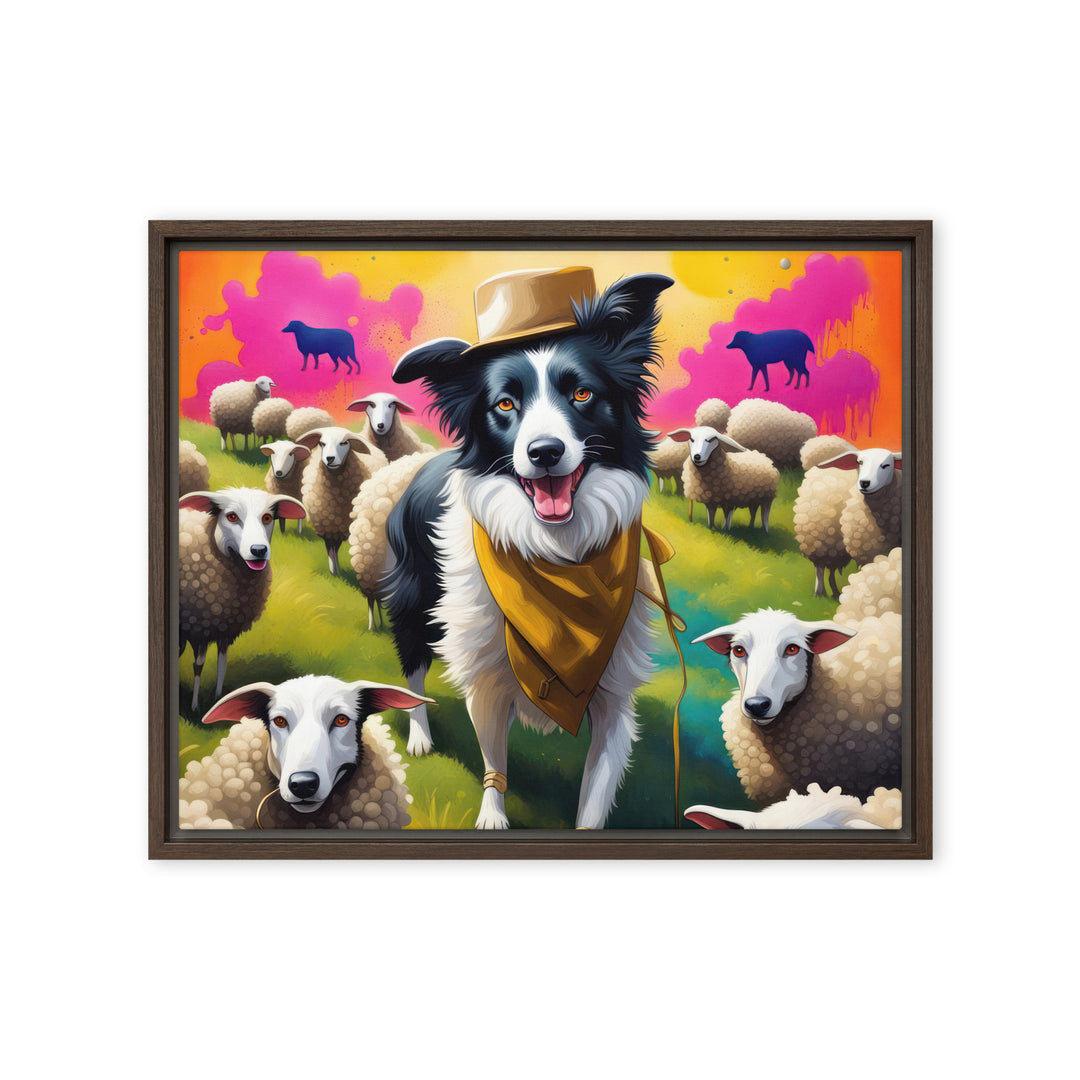 Australian Shepherd- Framed canvas v2