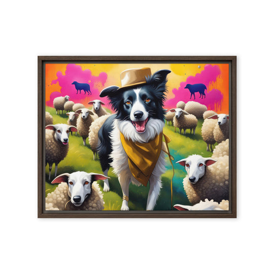 Australian Shepherd- Framed canvas v2