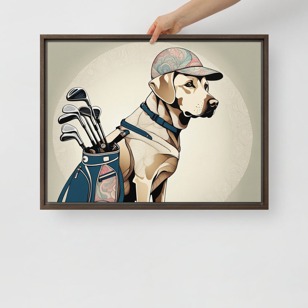 Framed canvas-Labrador Retriever Golfer