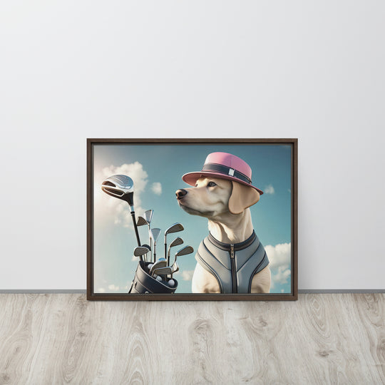 Framed canvas-Labrador Retriever Golfer V4