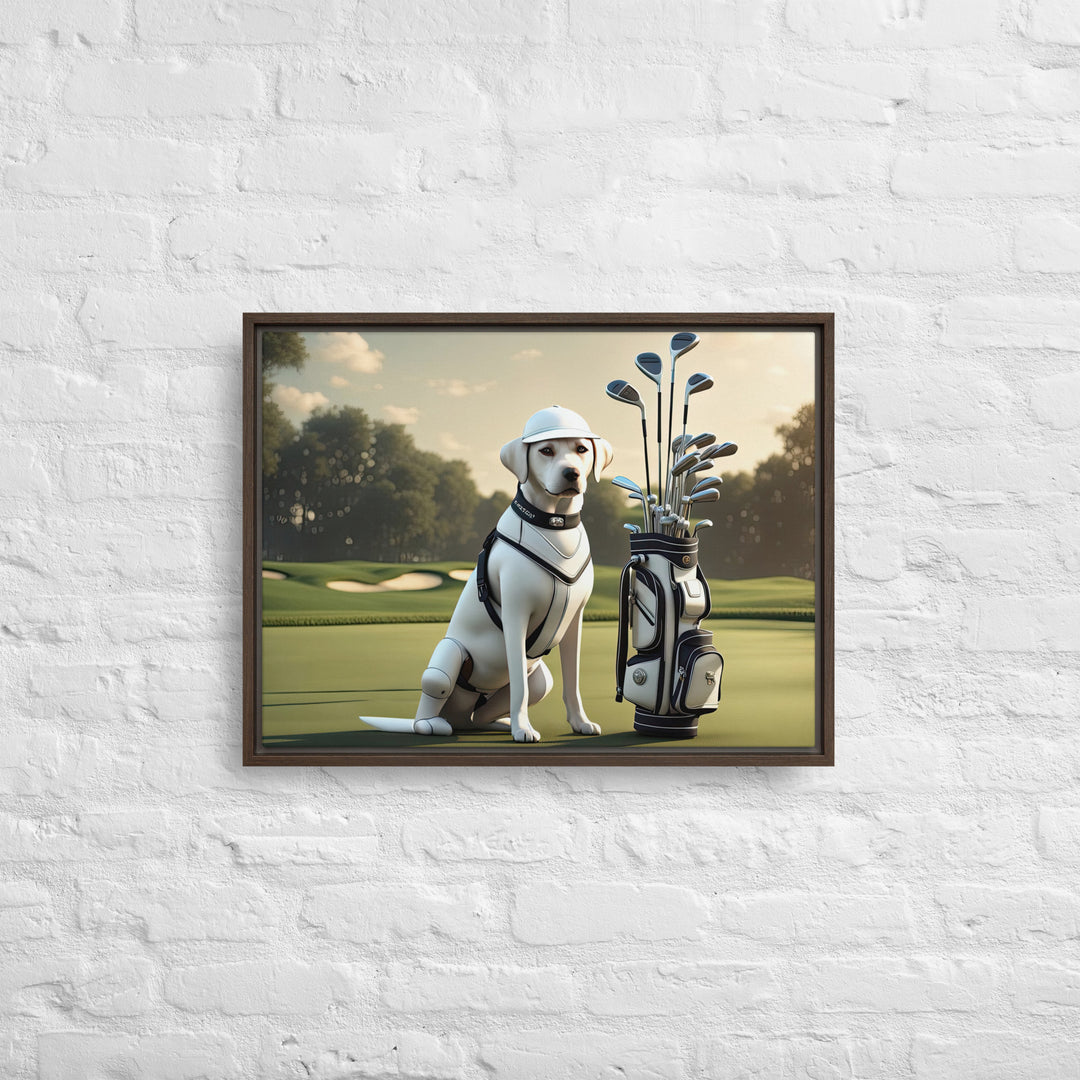 Framed canvas-Labrador Retriever Golfer V6