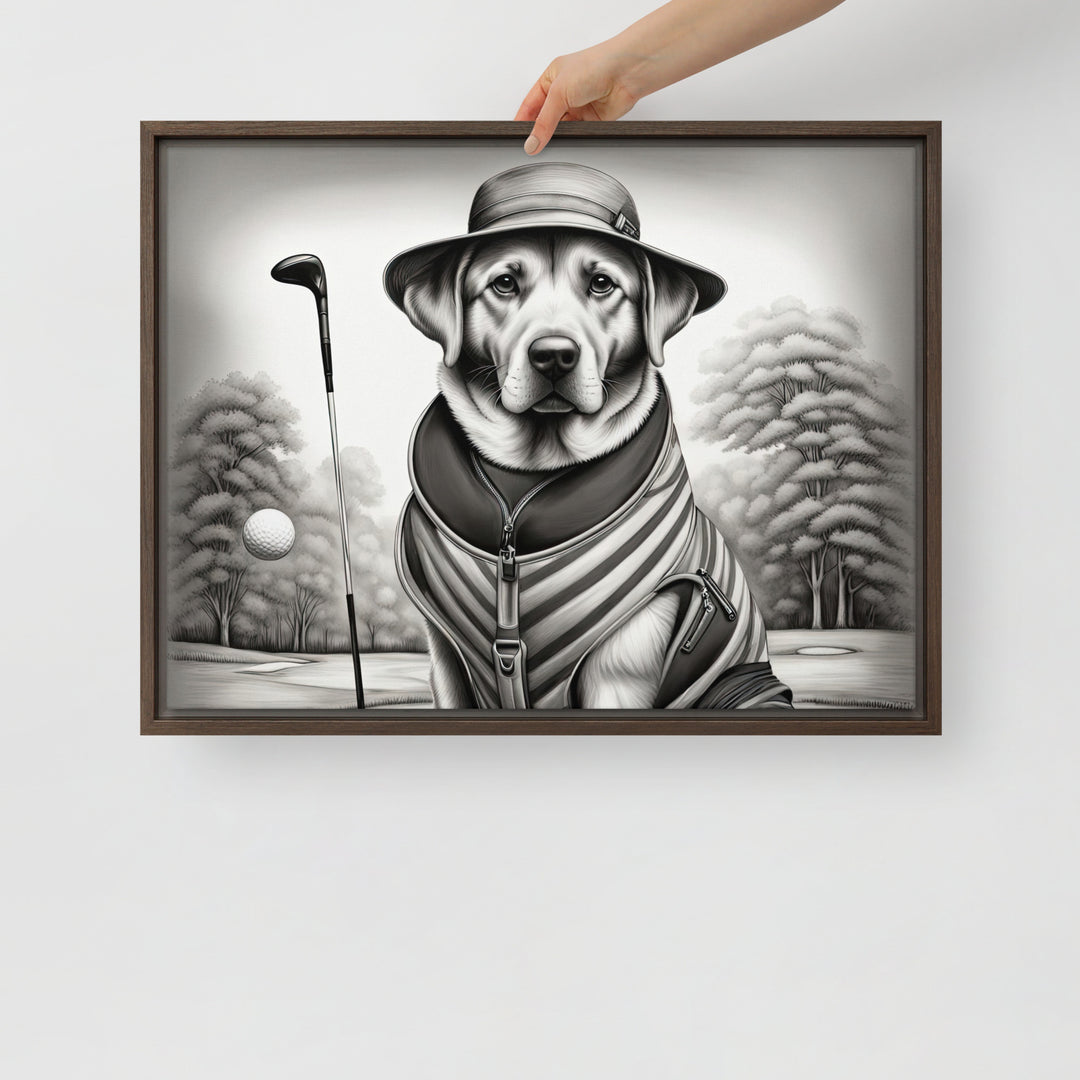 Framed canvas-Labrador Retriever Golfer V7