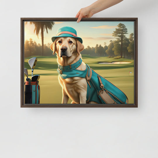 Framed canvas-Labrador Retriever Golfer V12