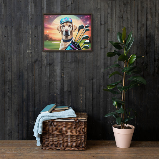 Framed canvas-Labrador Retriever Golfer V13