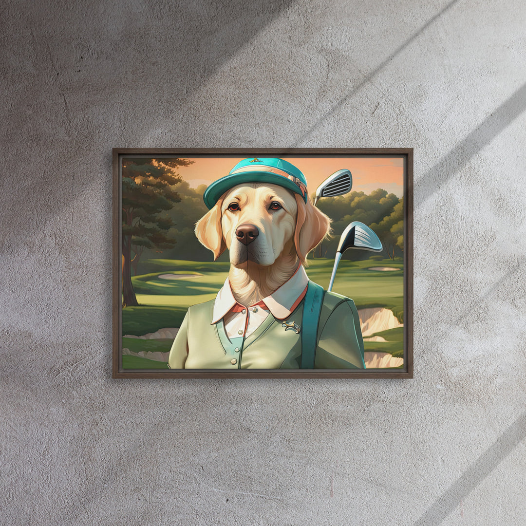 Framed canvas-Labrador Retriever Golfer V14