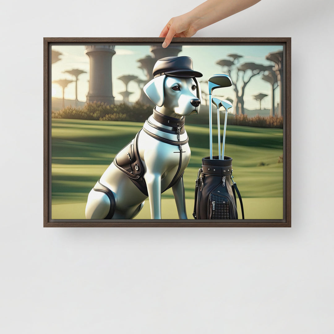 Framed canvas-Labrador Retriever Golfer V18