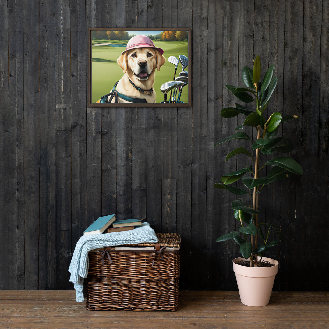 Framed canvas-Labrador Retriever Golfer V19