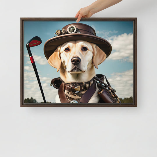 Framed canvas-Labrador Retriever Golfer V20