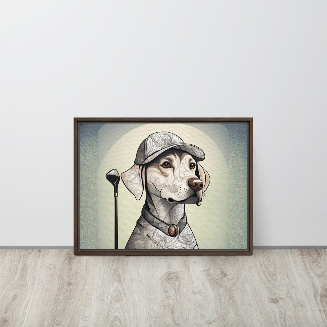 Framed canvas-Labrador Retriever Golfer V22