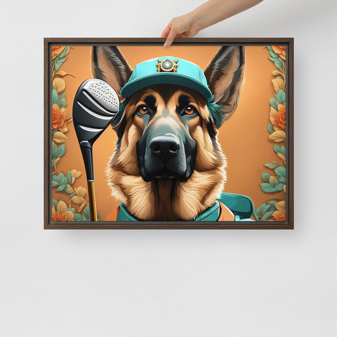 German Shepherd- Framed canvas