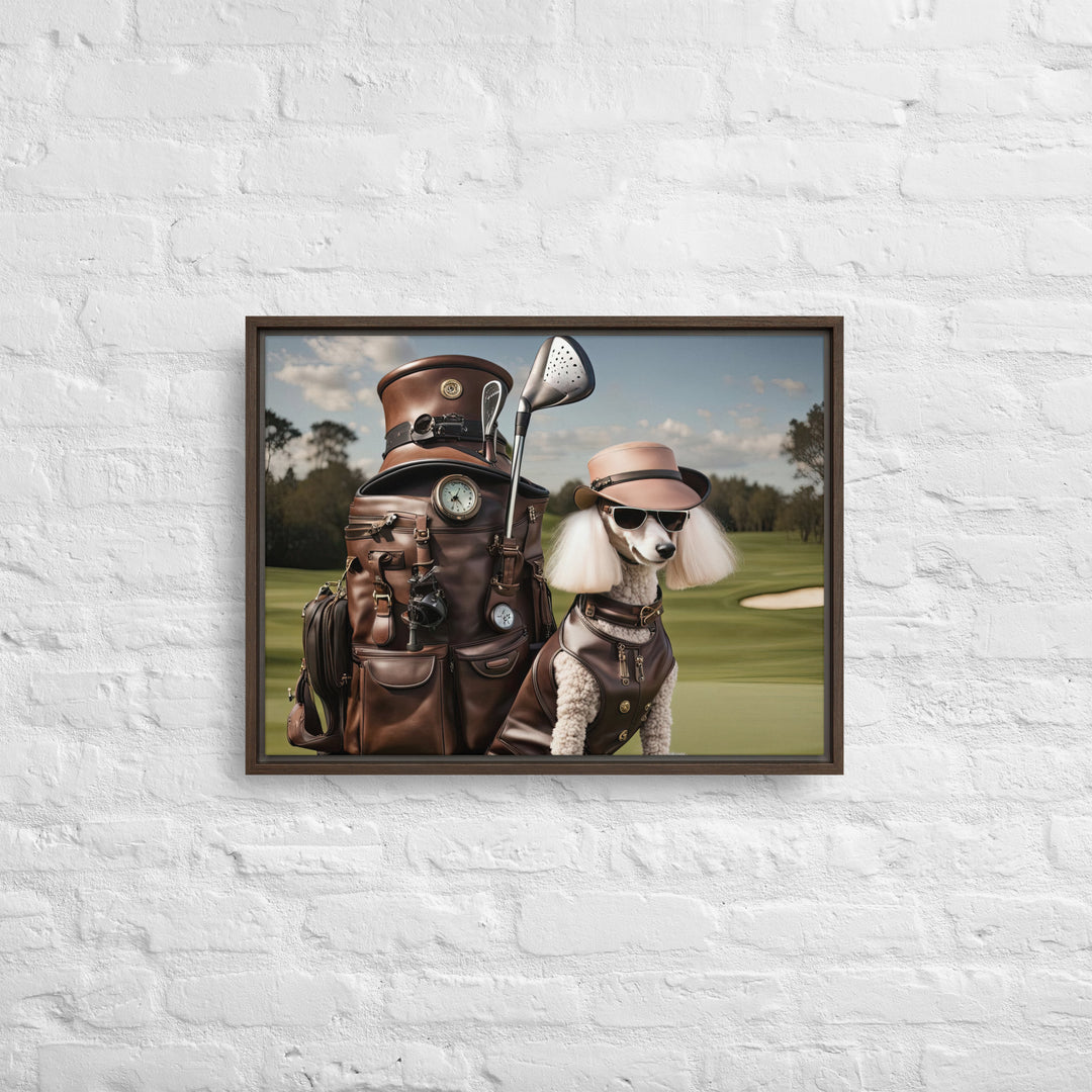 Poodle Golfer- Framed canvas v3
