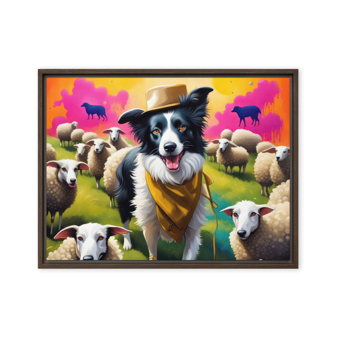 Australian Shepherd- Framed canvas v2