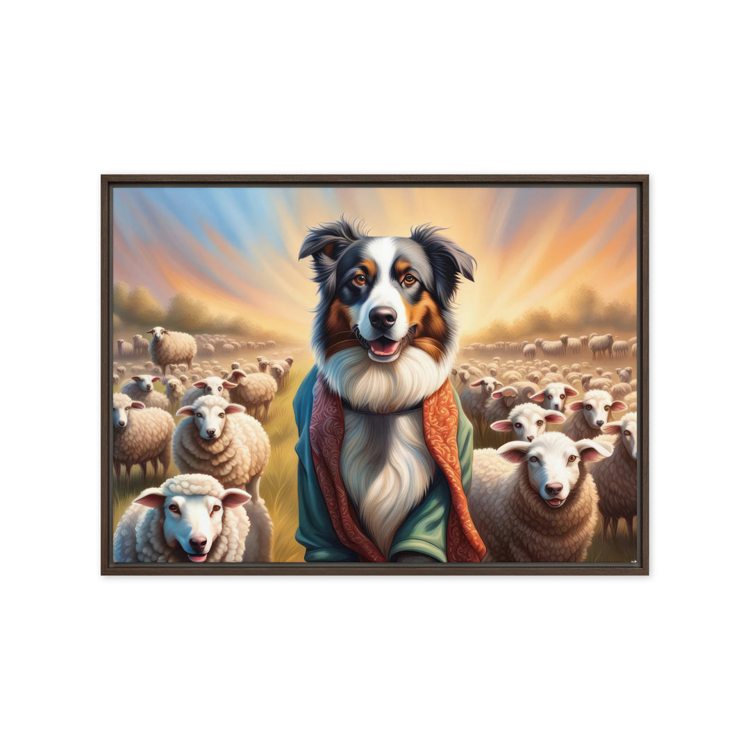 Australian Shepherd- Framed canvas