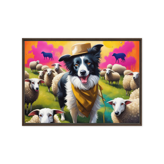 Australian Shepherd- Framed canvas v2