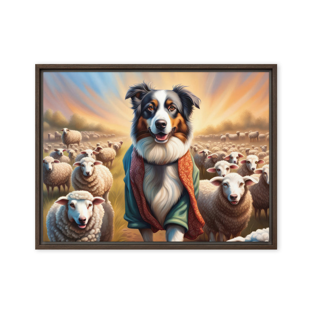 Australian Shepherd- Framed canvas