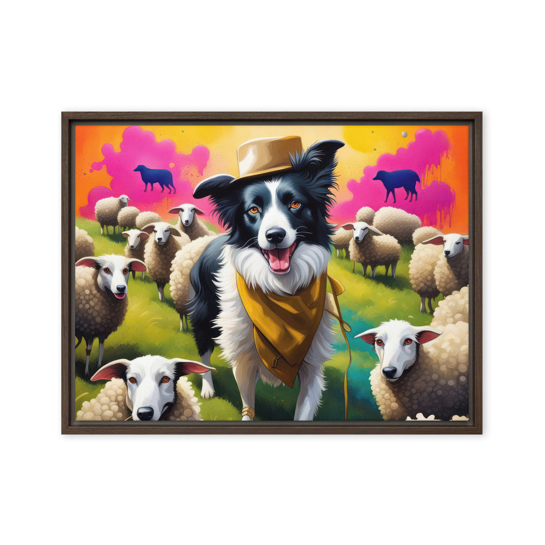 Australian Shepherd- Framed canvas v2