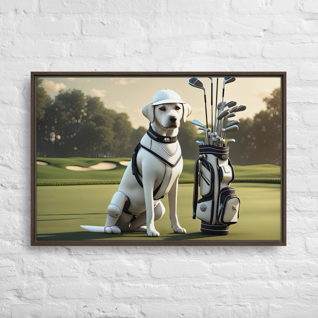 Framed canvas-Labrador Retriever Golfer V6