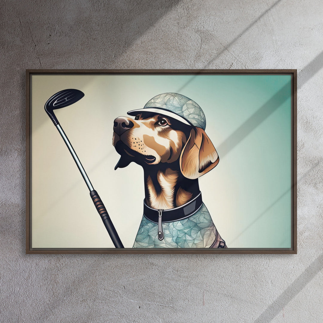 Framed canvas-Labrador Retriever Golfer V8