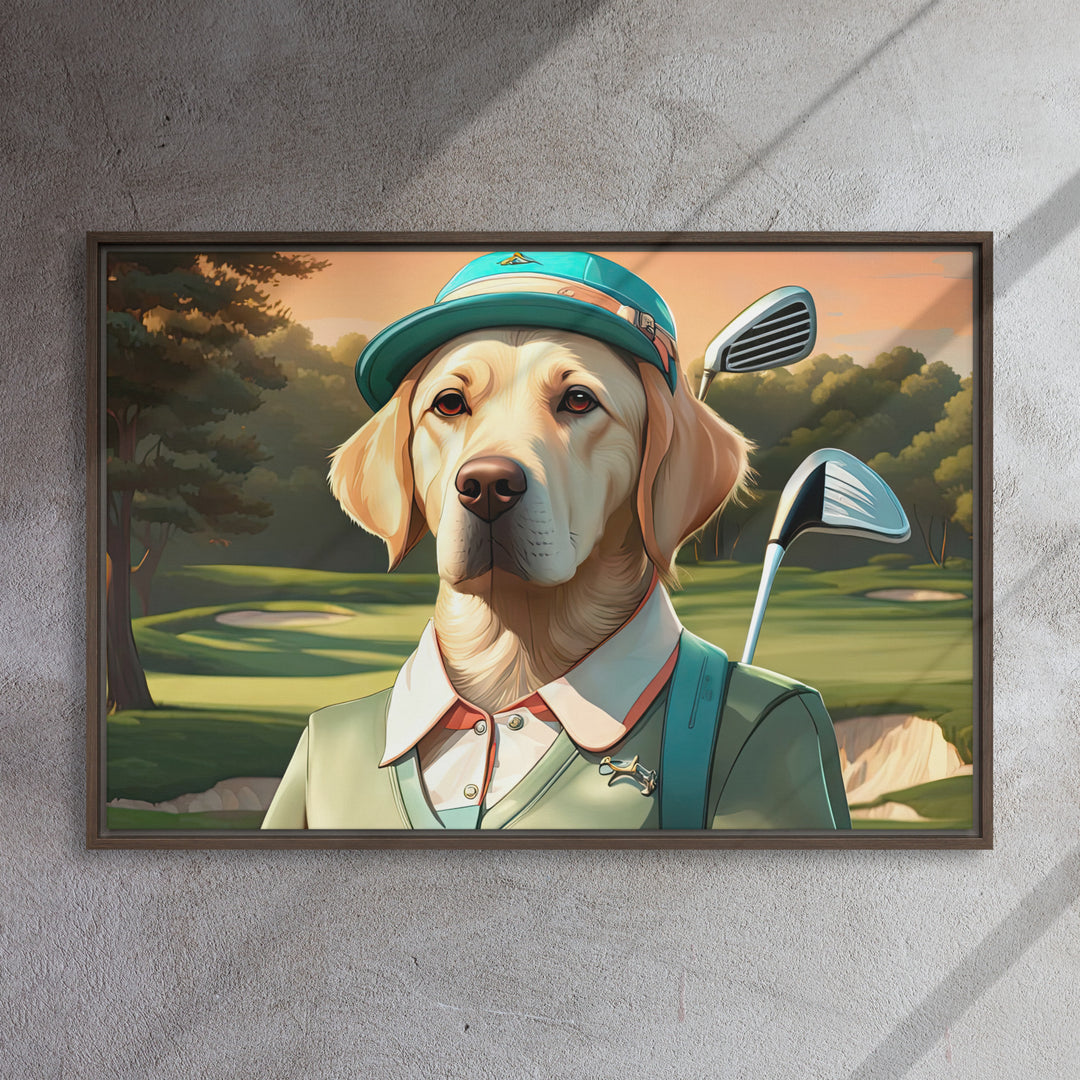 Framed canvas-Labrador Retriever Golfer V14