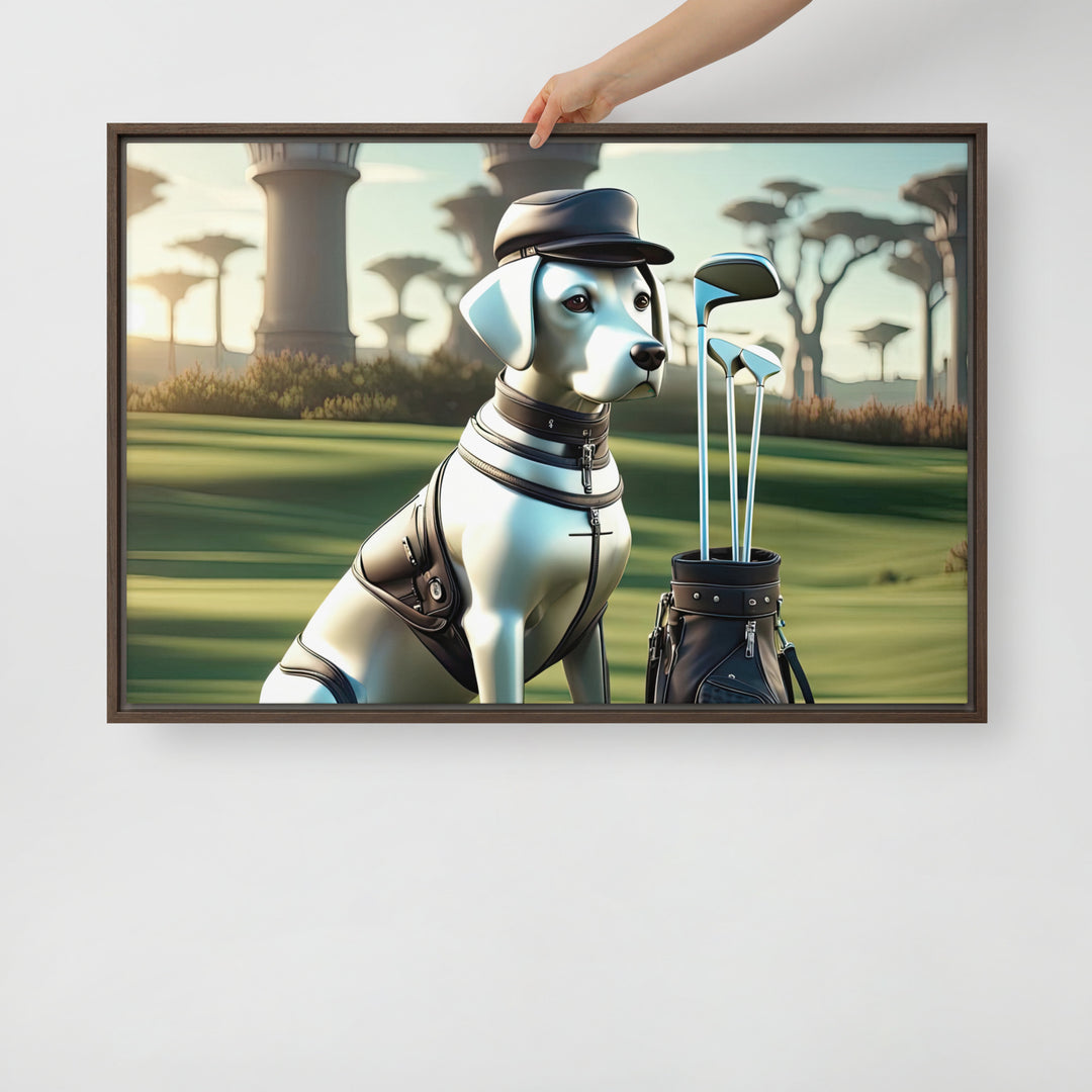 Framed canvas-Labrador Retriever Golfer V18