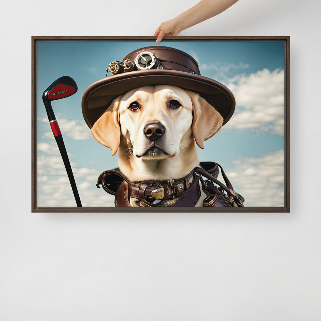 Framed canvas-Labrador Retriever Golfer V20