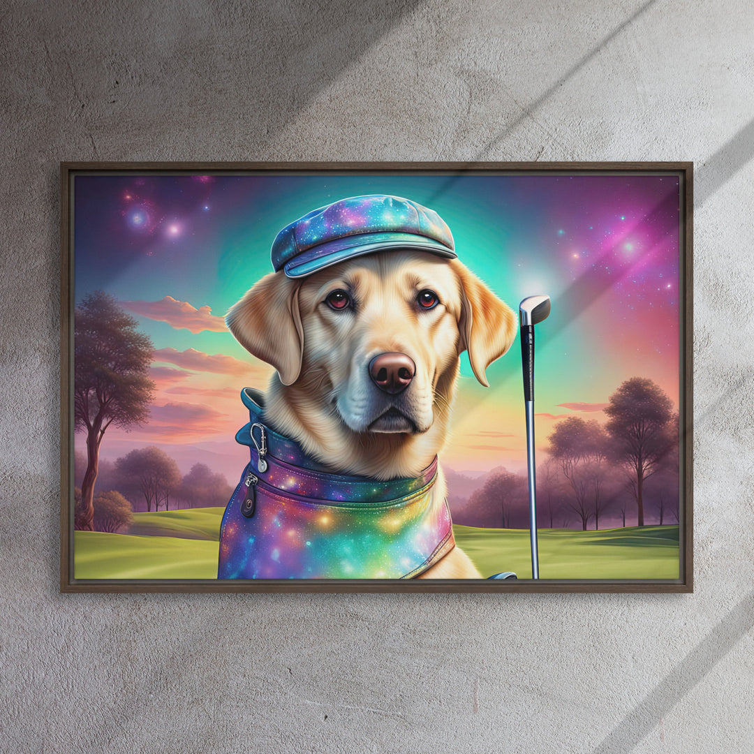 Framed canvas-Labrador Retriever Golfer V21